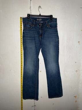 Wrangler Womens Low Rise Boot Cut Blue Denim Jeans